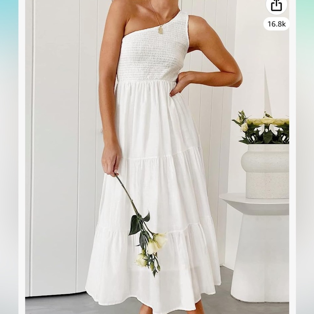 White one shoulder dress